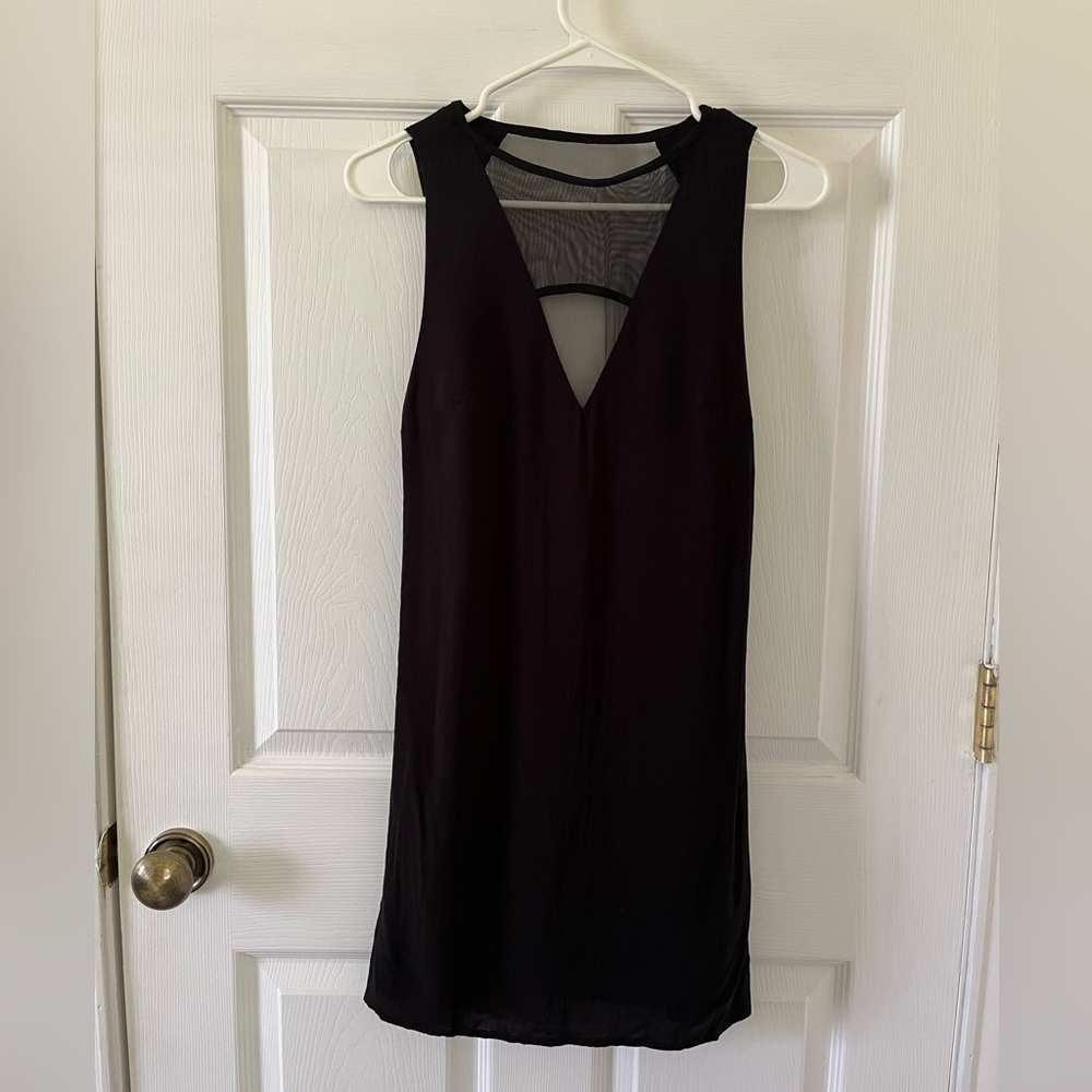 Silence + Noise Black V-Neck Backless Dress